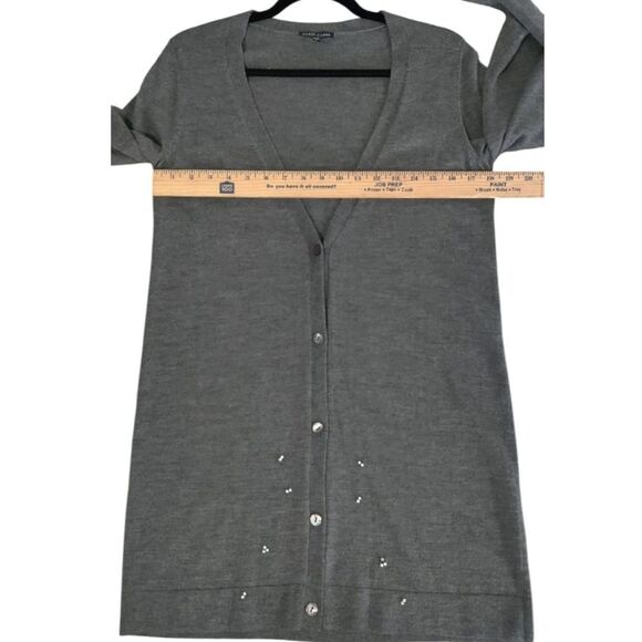 Eileen Fisher 100% Wool Gray Cardigan Sweater Size S - Picture 4 of 9